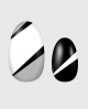 Selbstklebende Nagelfolie, teilweise transparentes Design, gemustert schwarz weiß